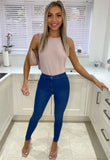 Mid Blue High Waisted Skinny Jeggings