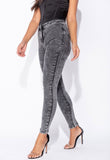 Dark Grey Acid High Waisted Skinny Jeggings