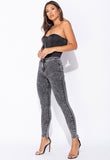 Dark Grey Acid High Waisted Skinny Jeggings