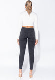 Charcoal Knee Slash High Waisted Jeggings