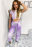 Lilac Tie Dye Draw Cord Jogger Bottoms