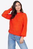 Red Soft Cable Long Sleeve Knit Jumper