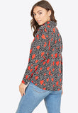 Black Red White Stencil Heart Oversized Shirt