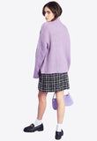 Lilac Funnel Neck Ribbed Jumper