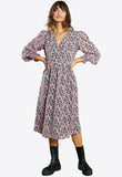 Multi Floral Tie Waist Midi Wrap Dress