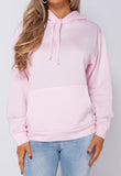 Pink Drawstring Hooded Sweatshirt