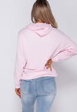 Pink Drawstring Hooded Sweatshirt