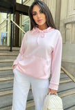 Pink Drawstring Hooded Sweatshirt