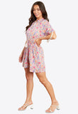 Multi Floral Print Blouson Style Playsuit