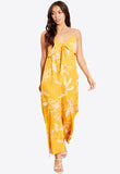 Yellow Isla Floral Tie Front Wide Leg Jumpsuit