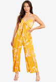 Yellow Isla Floral Tie Front Wide Leg Jumpsuit