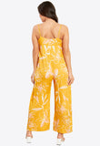 Yellow Isla Floral Tie Front Wide Leg Jumpsuit