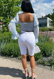 White Denim Cycling Shorts