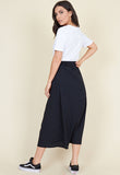 Black High Waisted Button Through Midaxi Skirt