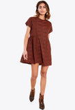 Brown Animal Print Mini Smock Dress