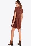 Brown Animal Print Mini Smock Dress