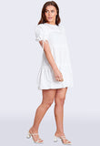 White Poplin Smock Mini Dress