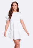 White Poplin Smock Mini Dress