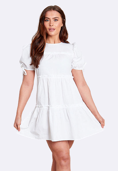 White Poplin Smock Mini Dress