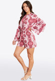 Playsuit With Tiered Sleeves In Cotton Candy Print