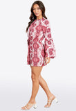 Playsuit With Tiered Sleeves In Cotton Candy Print