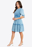 Shirred Smock Dress With Tiering