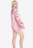 Tie Dye Sweat Dress with Cherry Print