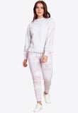 Petite Pastel Tie Dye Ruffle Sweat Tracksuit