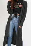 Charcoal Oversized Knitted Cardigan