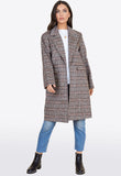 Dark Brown Check Through On Boyfriend Coat