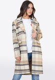 Brown Check Through On Boyfriend Coat