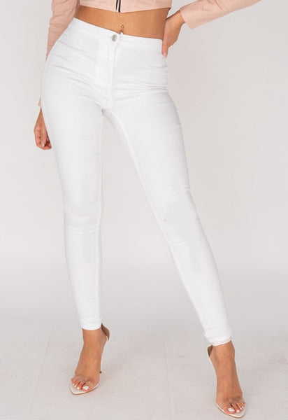 White High Waisted Jeggings