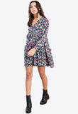 Multi Ditsy Print Smock Mini Dress