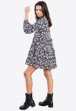 Multi Ditsy Print Smock Mini Dress