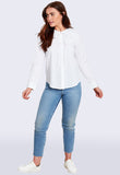 White Cotton Poplin Collar Shirt