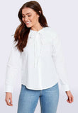 White Cotton Poplin Collar Shirt