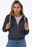 Navy Padded Zip Hoodie