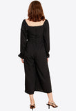 Black Sweetheart Tie Neck Front Jumpsuit