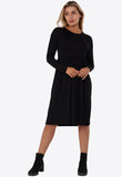 Black Frankie Flared Swing Midi Dress