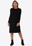 Black Frankie Flared Swing Midi Dress