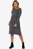 Charcoal Frankie Flared Swing Midi Dress