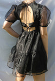 Organza Tie Back Mini Smock Dress