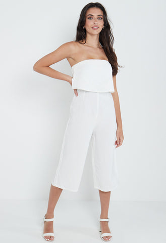 White Bardot Jumpsuit