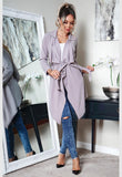 Grey Annabelle Waterfall Belted Jacket