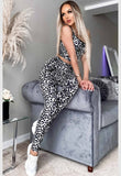 Grey Ariel Animal Print Two Piece Loungewear Set