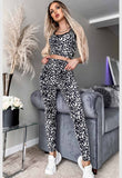 Grey Ariel Animal Print Two Piece Loungewear Set