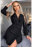 Black Tilly Versatile Belted Blazer Dress