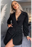 Black Tilly Versatile Belted Blazer Dress