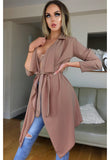 Brown Annabelle Waterfall Belted Jacket