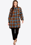 Black Oversized Check Shirt Dress